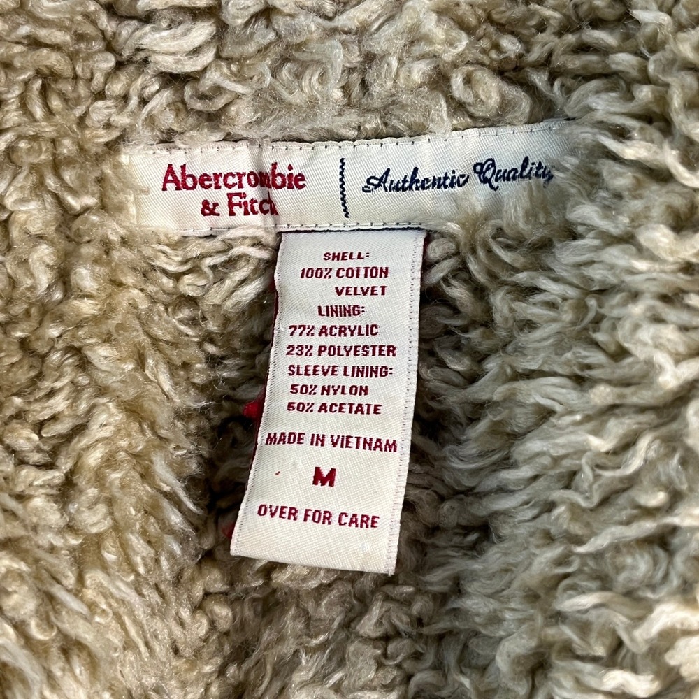 Vintage Abercrombie & Fitch Penny Lane Womens M Sherpa Lined Velvet Jacket Brown - Picture 8 of 12